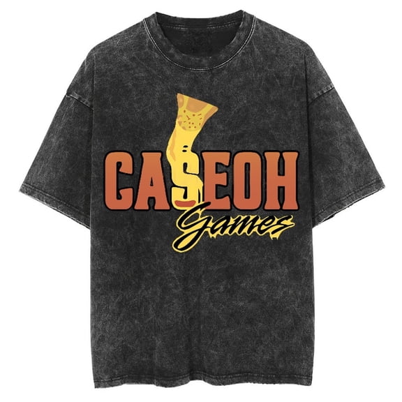 CaseOh Games Washed Cotton T-shirt For Men And Women, Stylish Short-sleeved Casual T-shirt