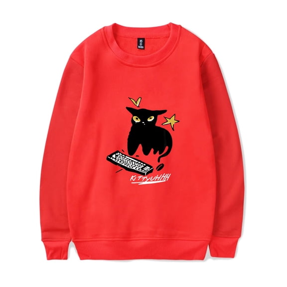 CaseOh Kitty Uhhh Crewneck Sweatshirt Merch Casual Sweatshirt Unisex Clothing