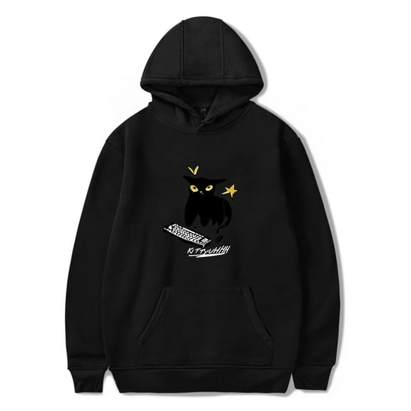 CaseOh Kitty Uhhh Hoodie Men's Hip Hop Printing Pullover Hooded Sweatshirts
