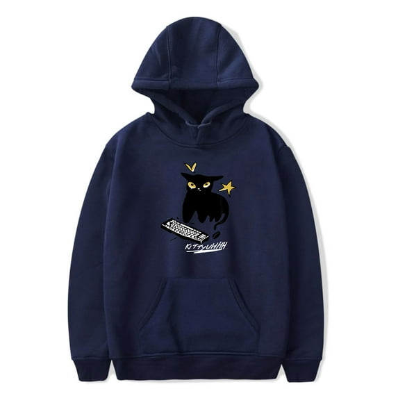 CaseOh Kitty Uhhh Hoodie Men's Hip Hop Printing Pullover Hooded Sweatshirts