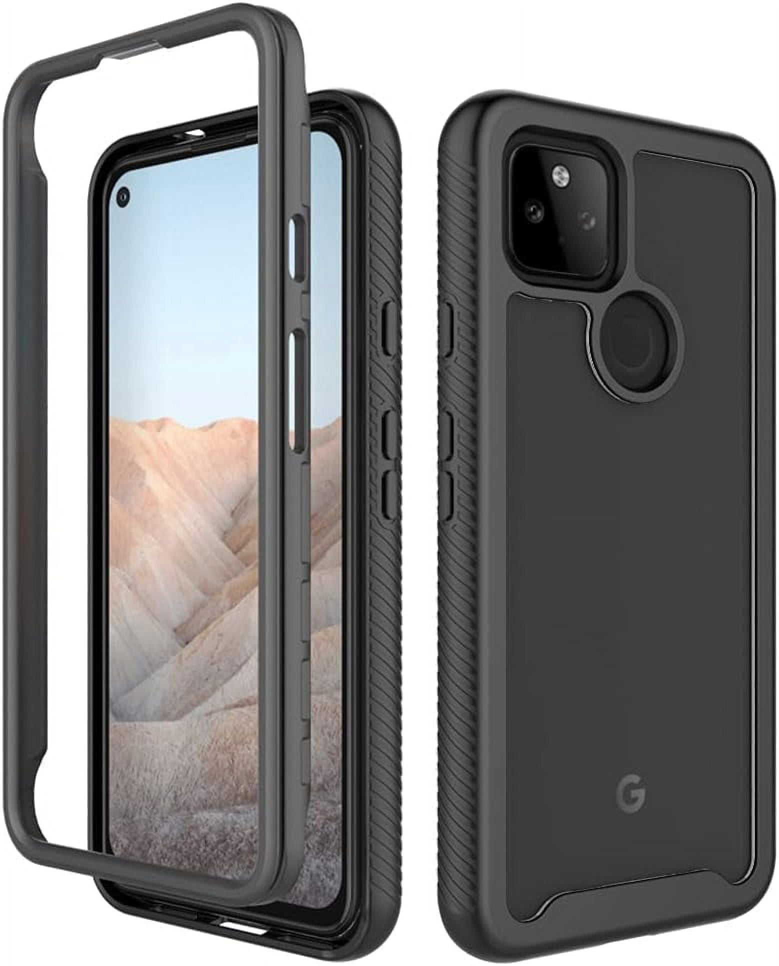 Moex Étui à Rabat Compatible Avec Google Pixel XL, étui Pour Téléphone Portable Avec Fente Pour Carte, étui à Rabat à 360 Degrés, étui Pour Téléphone Portable En Cuir Végétalien, Noir Profond