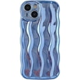 thumbnail image 1 of Caseative Water Ripple Pattern Curly Wave Frame Soft Compatible with iPhone Case (Light Blue,iPhone 12 Pro), 1 of 13