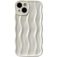 thumbnail image 1 of Caseative iPhone 15 Phone Case, Water Ripple Pattern Curly Wave Frame Soft Compatible with iPhone Phone Case (Khaki, iPhone 15), 1 of 12