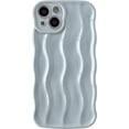 thumbnail image 1 of Caseative iPhone 15 Phone Case, Water Ripple Pattern Curly Wave Frame Soft Compatible with iPhone Phone Case (Khaki, iPhone 15), 1 of 12