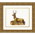 thumbnail image 1 of Caseau Charles 24x20 Gold Ornate Wood Framed with Double Matting Museum Art Print Titled - Stag Statuette 1935, 1 of 4