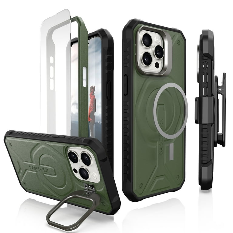 Green MagSafe iPhone 15 Pro Max case