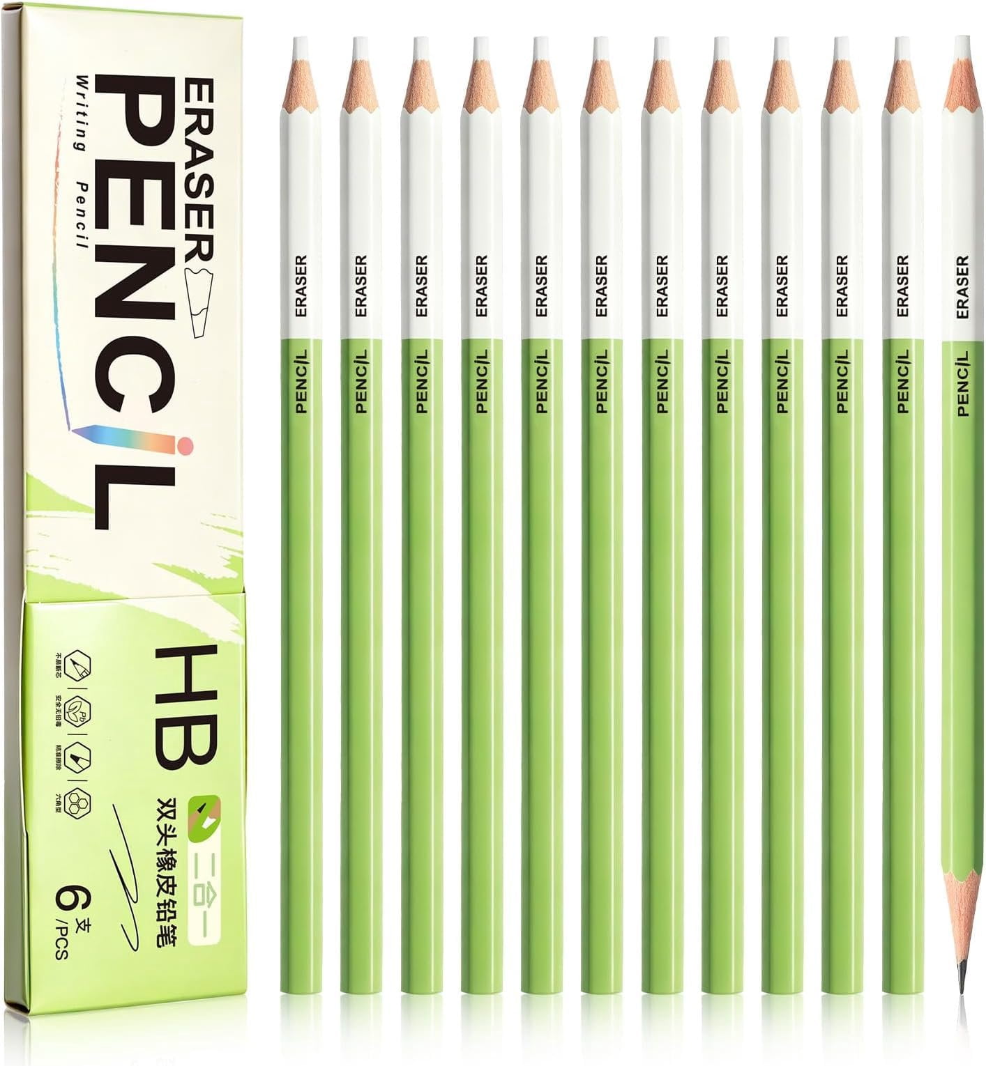 Cleats Sharp -Cased HB Pencils with Sharpenable Erasers, -Ended, 12 Count - Walmart.com