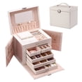 thumbnail image 1 of Casegrace 2-in-1 Large Jewelry Box with Mini Portable Organizer Case for Women Girls Earrings Necklace Jewelry Storage, 1 of 12