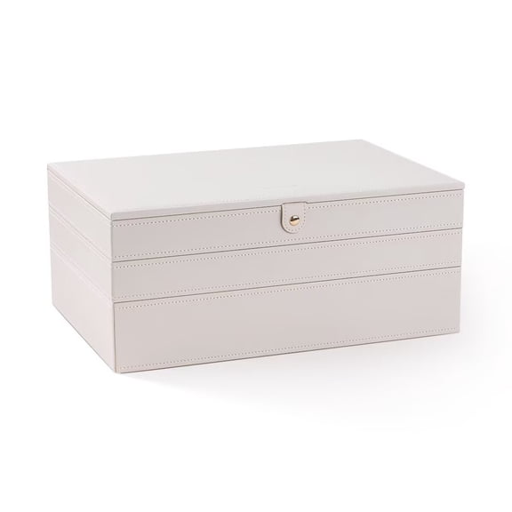 Casegrace 3-Piece Modular Layered Jewelry Box, Stackable Jewelry Tray, Flip Lid PU Leather Multi-Layer Storage Case, Detachable Jewelry Organizer for Women Rings, Earrings, Necklaces, Valentine’s Day