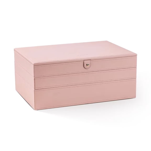 Casegrace 3-Piece Modular Layered Jewelry Box, Stackable Jewelry Tray, Flip Lid PU Leather Multi-Layer Storage Case, Detachable Jewelry Organizer for Women Rings, Earrings, Necklaces, Valentine’s Day