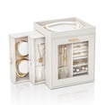 thumbnail image 1 of Casegrace 360° Rotatable Jewelry Box With Built-in Expandable Mirror, Side Storage Compartments With Clear Flip Window, Dual Pull-out Side Drawers Orgaznier for Rings, Earrings, Necklaces, 1 of 9