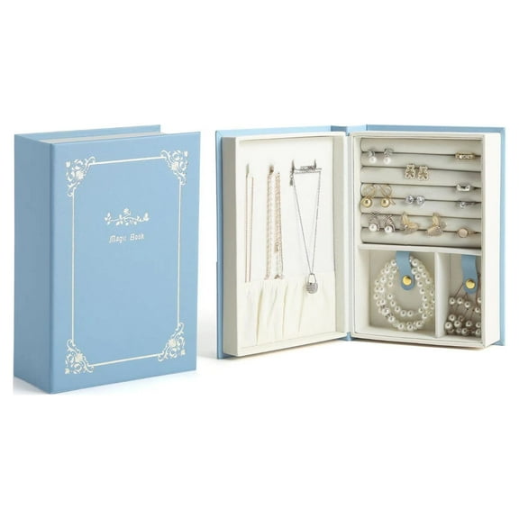 Casegrace Diary Jewelry Box With Magnetic Lock Leather Double Side Organizer For Women Girls Earrings Ring Necklace Storage Case