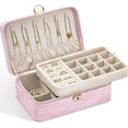 thumbnail image 1 of Casegrace Marble - Pattern PU Leather Jewelry Box, 2-Layer Storage with Removable Jewelry Tray,Organizer for Women Necklaces, Earrings, Rings, Home Countertop Decorative Storage Gift Case, 1 of 9