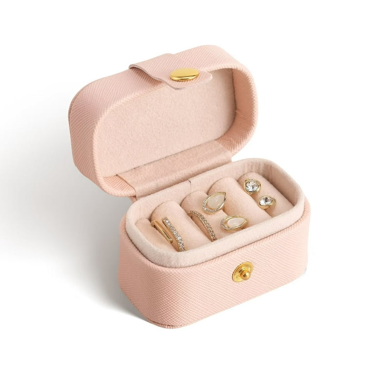 Casegrace Mini Travel Jewelry Box Rings Case Girls Earrings Holder Organizer PU Leather Portable Ring Box Pocket Jewelry Storage Boxes, Women's, Size