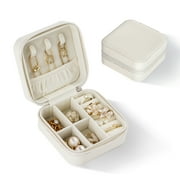 Casegrace Mini Travel Jewelry Box for Women Girl Leather Gift Display Jewellery Case Earrings Ring Necklace Jewelry Storage Organizer