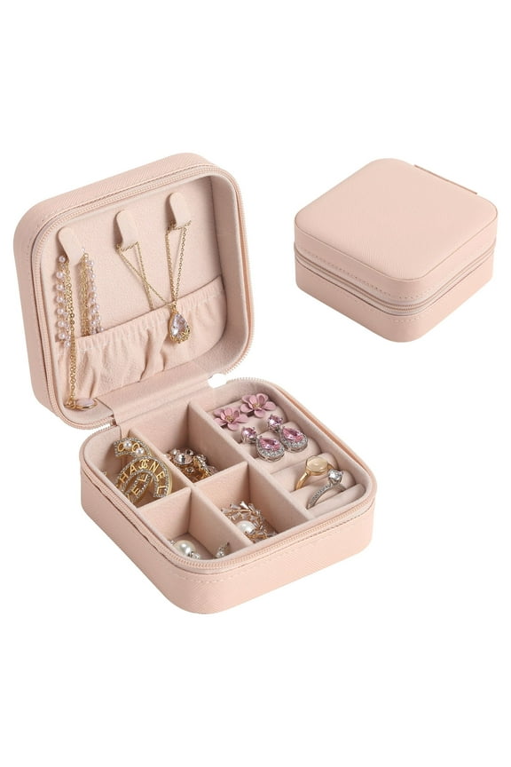 Mini Travel Jewelry Box for Women Girl Leather Gift Display Jewellery Case Earrings Ring Necklace Jewelry Storage Organizer