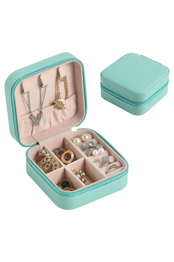 Mini Travel Jewelry Box for Women Girl Leather Gift Display Jewellery Case Earrings Ring Necklace Jewelry Storage Organizer