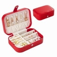 thumbnail image 1 of Casegrace Portable Jewelry Box With Snap Button Double-layered Organizer for Women Girls Elegant Leather Travel Display Case for Earrings Rings Necklaces, 1 of 1