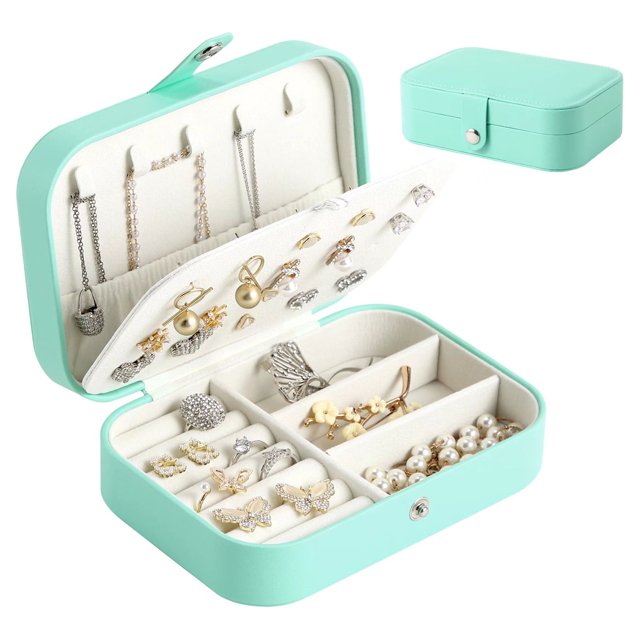Casegrace Portable Jewelry Box for Women Girls Double Layer Display