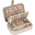 thumbnail image 1 of Casegrace Synthetic Leather Portable Jewelry Box for Women Girls 3 Layers Organizer Necklace Ring Earring Travel Jewelry Storage Gift Case, 1 of 9