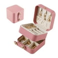 thumbnail image 1 of Casegrace Travel Three Layer Jewelry Box Women Girls Leather Multifunctional Organizer Earrings Necklace Storage Jewelry Case With Button Lock, 1 of 8