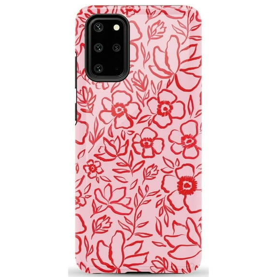 Casely Galaxy S20 Plus Case | Blush Garden | Floral Doodle | Essential Slim Dual-Layer Protective Design