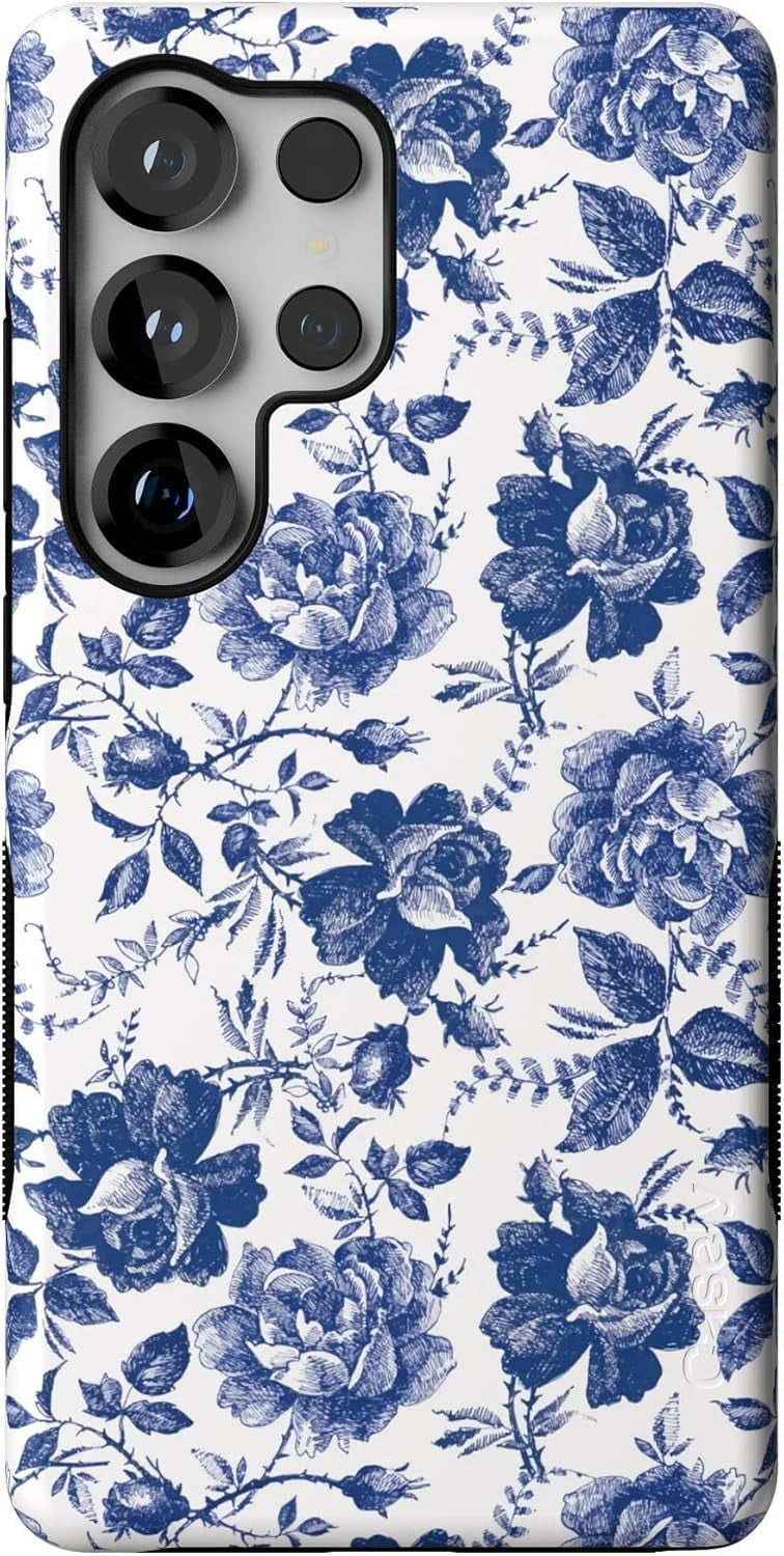 Casely Galaxy S25 Ultra Case | Rose to Fame | Blue & White Rose Floral ...
