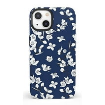 Casely iPhone 13 Phone Case | Compatible with MagSafe | Navy Cherry Blossom Floral Case | Compatible Only with iPhone 13