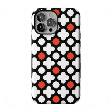 Casely iPhone 13 Pro Max Case | Red Lattice Tile | High Contrast Design | Compatible with MagSafe | Bold Protective Case Design