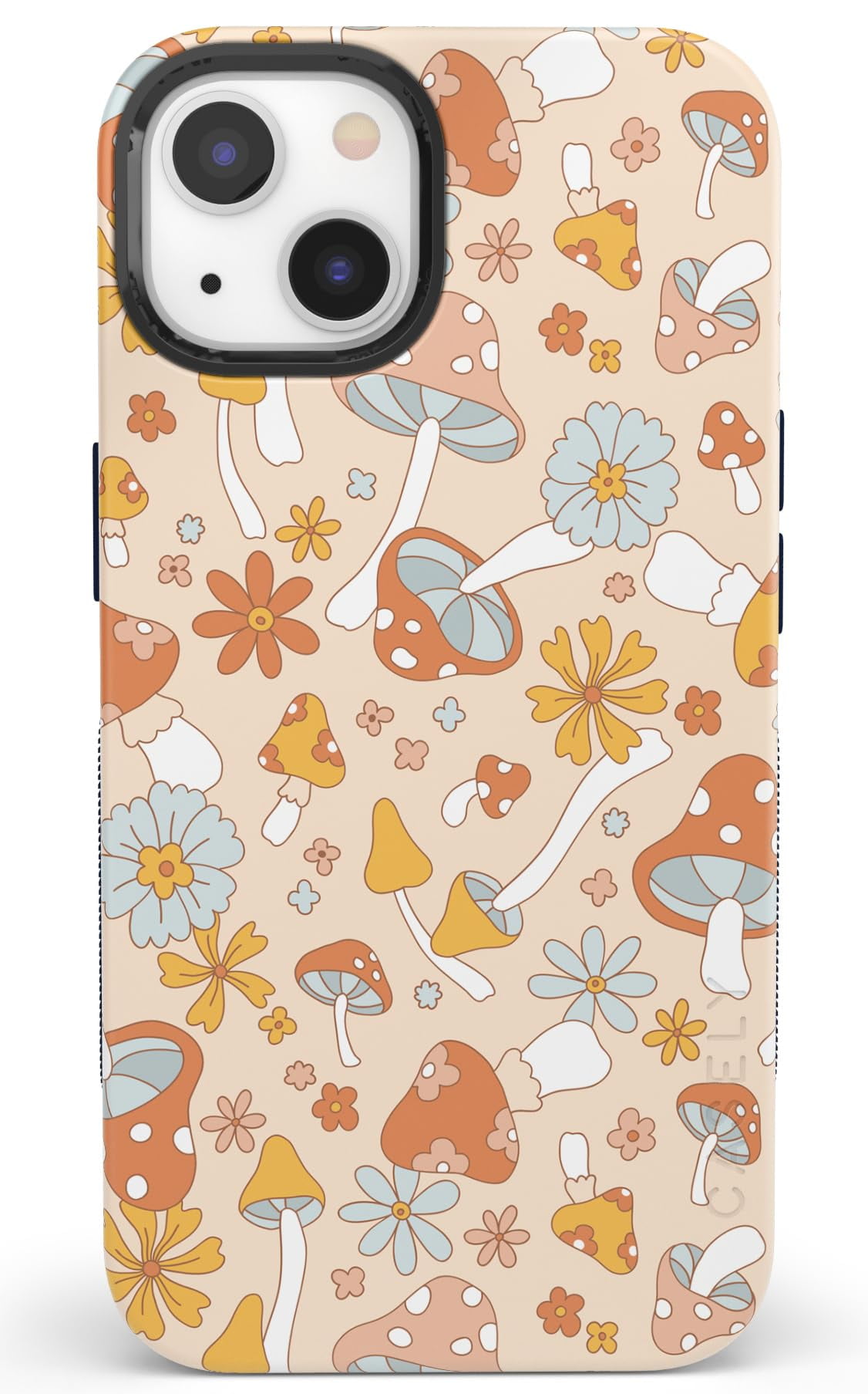 Casely iPhone 14 Case | Mushroom Magic | Retro Floral Phone | Compatible with MagSafe