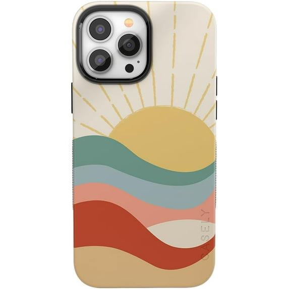 Casely iPhone 14 Pro Case | Here Comes The Sun | Colorblock Sunset Case (Bold + Compatible with MagSafe)