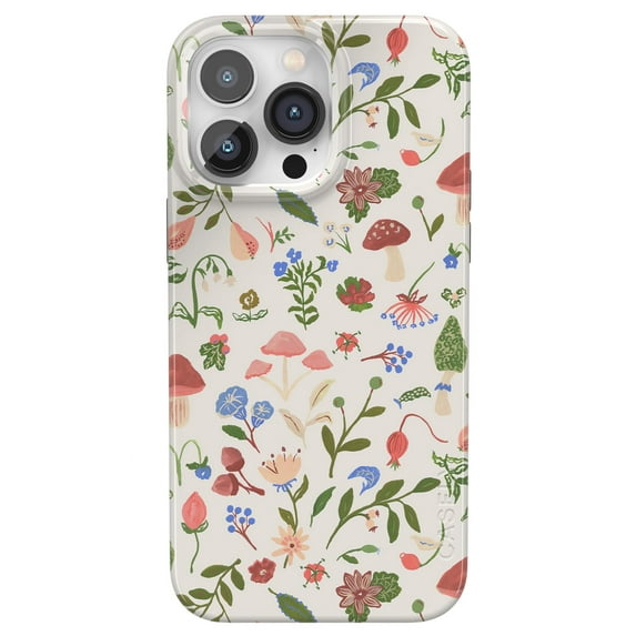 Casely iPhone 14 Pro Max Case | Garden Party | Mushroom Floral Case | Classic Ultra Slim Fit | Compatible with MagSafe