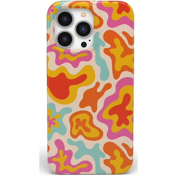 Casely iPhone 14 Pro Max Case | Tropical Color Splash | Abstract Retro | Compatible with MagSafe