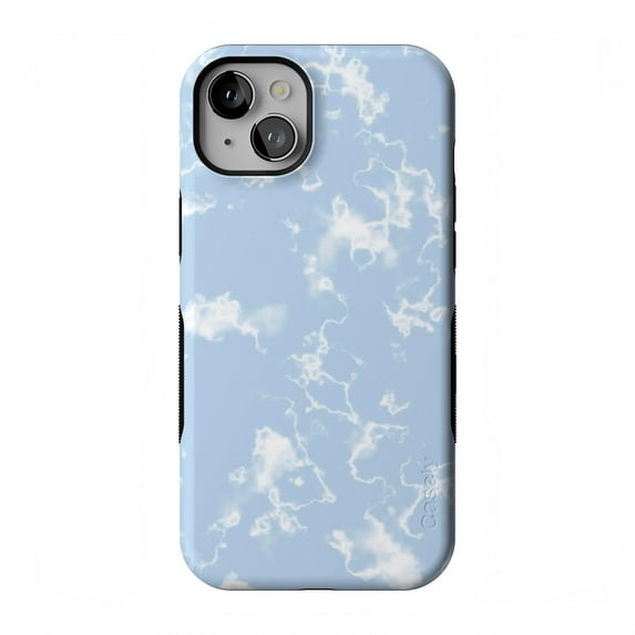Casely iPhone 15 Case | Light Blue Skies | Marble Clouds | Compatible with MagSafe | Bold Protective Case Design