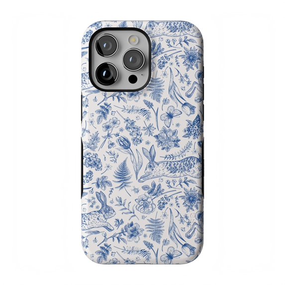 Casely iPhone 15 Pro Max Case | Hop & Bloom | Bunny Toile | Compatible with MagSafe | Bold Protective Design