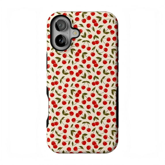 Casely iPhone 16 Plus Case | Cherry on Top | Red Cherries | Compatible with MagSafe | Bold Protective Design