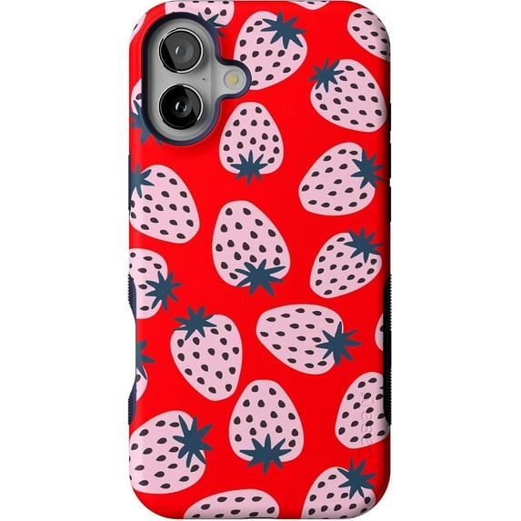 Casely iPhone 16 Plus Case | I'd Pick You | Red Strawberry | Compatible with MagSafe | Bold Protective Case Design