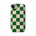 thumbnail image 1 of Casely iPhone 16e Case | Fit Check | Green Checkerboard | Compatible with MagSafe | Bold Protective Design, 1 of 9