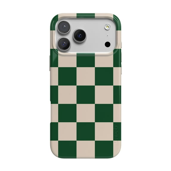 Casely iPhone 17 Pro Max Case | Fit Check | Green Checkerboard | Compatible with MagSafe | Classic Ultra Slim Design