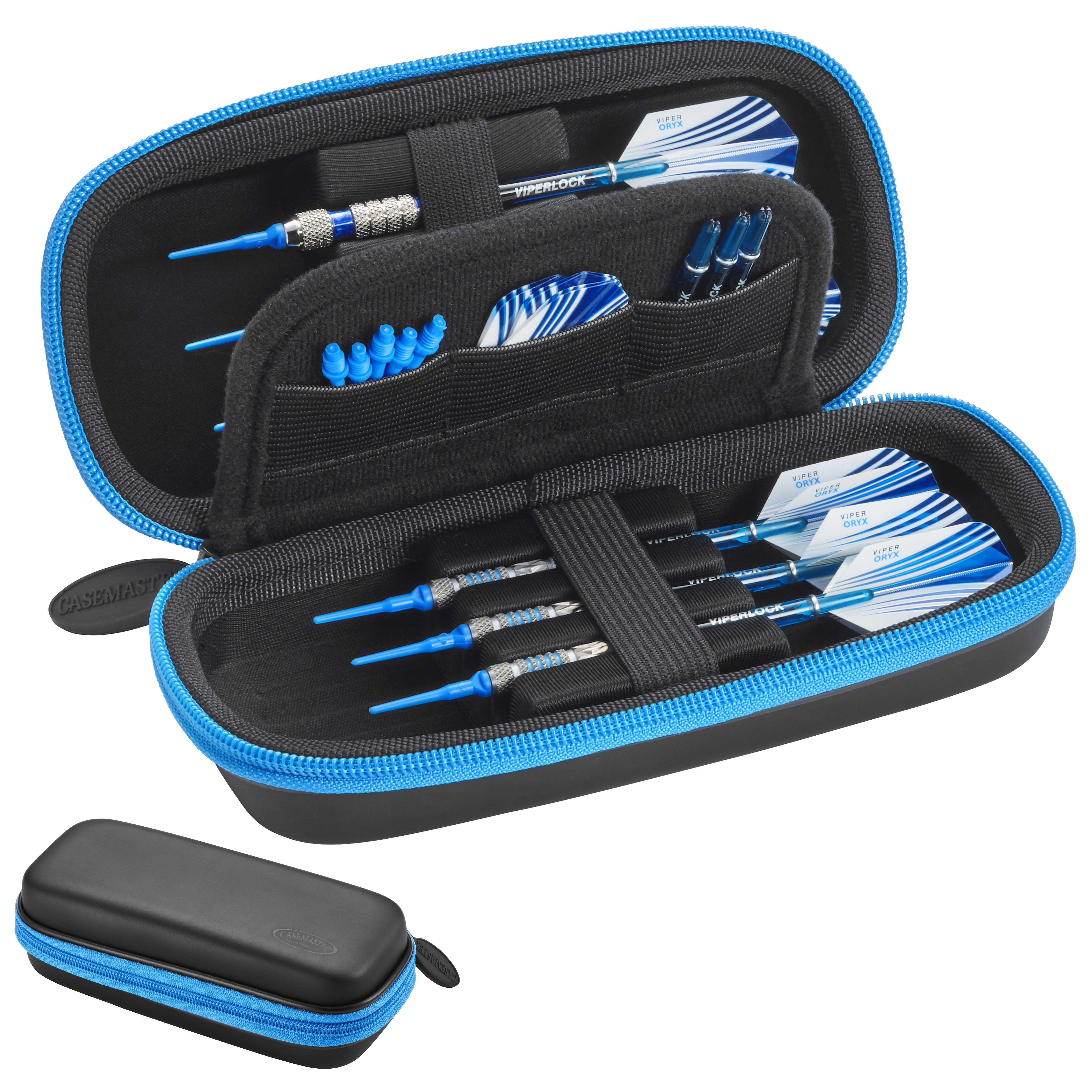 Casemaster Sentry Dart Case, Holds 6 Darts and Accessories, Blue