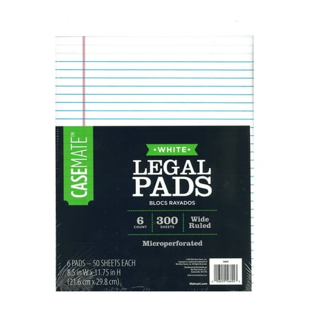 Casemate 6pk 50ct Wht Lgl Pd, 8.5x11.75"