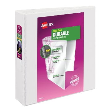 Casemate Durable View 3-Ring Binder with 2-inch Slant D Rings, White