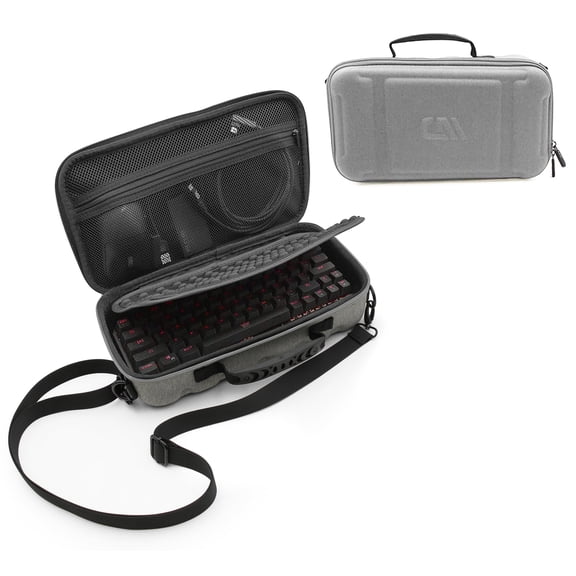 CASEMATIX 60% Keyboard Case for 61-Key Mechanical Keyboard Up to 11.5" with Accessory Storage & Carry Strap