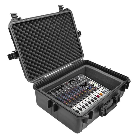 Casematix Waterproof Audio Mixer Case Compatible with Behringer Xenyx X1222USB X1622USB X1204USB Channel Interface Fits 17.0" x 12.1" x 5.0" Mixing Board and Accessories