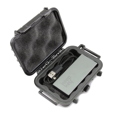 Casematix Waterproof Case fits KeepKey Bitcoin Wallet and Cryptocurrency Btc Bitcoin Wallet Hardware Charge Cable in Impact Resistant , Rugged and Waterproof within Foam Padding