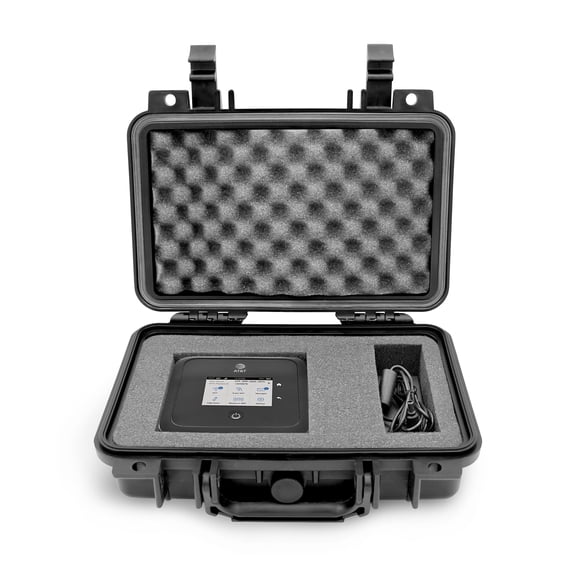 CASEMATIX Waterproof Travel Case for NETGEAR Nighthawk M7 Pro Mobile Hotspot in Customizable Foam