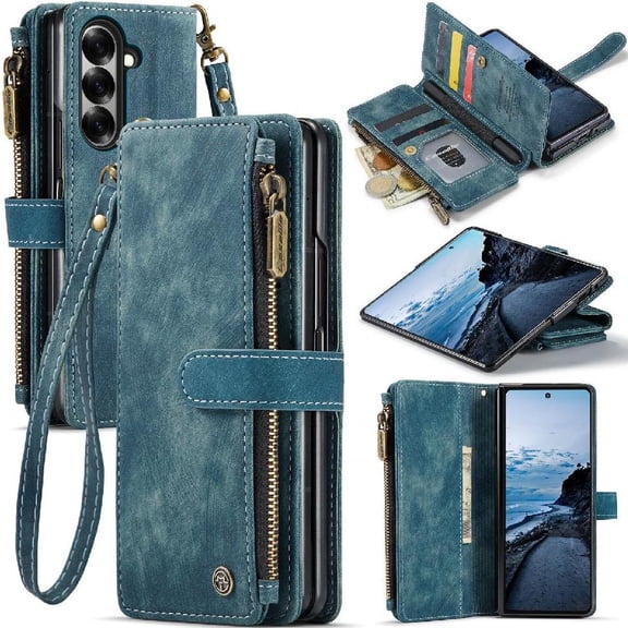 Caseme Case for Samsung Galaxy Z Fold 7 5g Drivers License Card Slots Wallet Case for Women Men with Card Holder Drivers License Card Slots