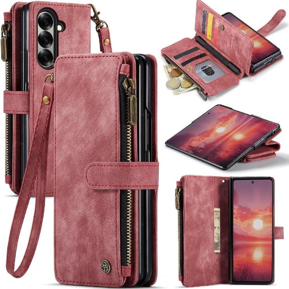 Caseme Case for Samsung Galaxy Z Fold 7 5g Drivers License Card Slots Wallet Case for Women Men with Card Holder Drivers License Card Slots