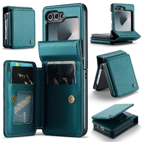 Caseme Wallet Case for Samsung Galaxy Z Flip7 Fe 5g Rfid Blocking Pu Leather Kickstand Card Holder Slim Shockproof Case