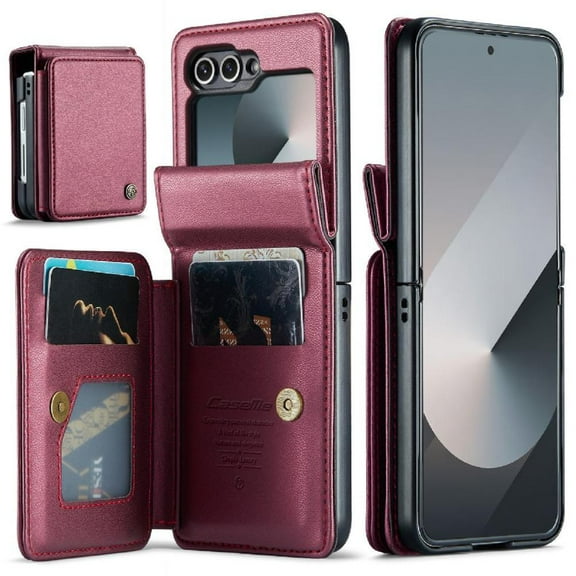 Caseme Wallet Case for Samsung Galaxy Z Flip7 Fe 5g Rfid Blocking Pu Leather Kickstand Card Holder Slim Shockproof Case